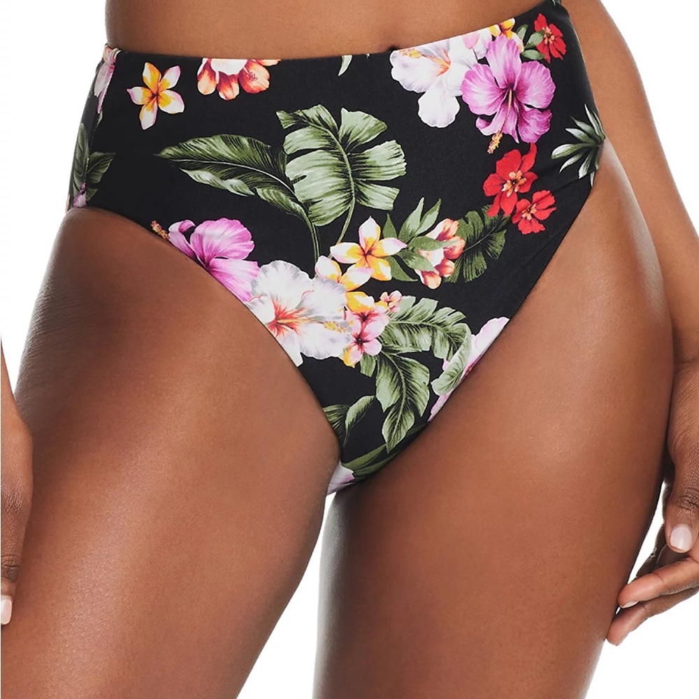 Tropical Floral Print High Waist Bikini Bottom Macys Bar III Floral Bottom